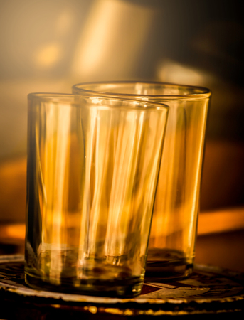 Style still life empty water glass.の写真素材
