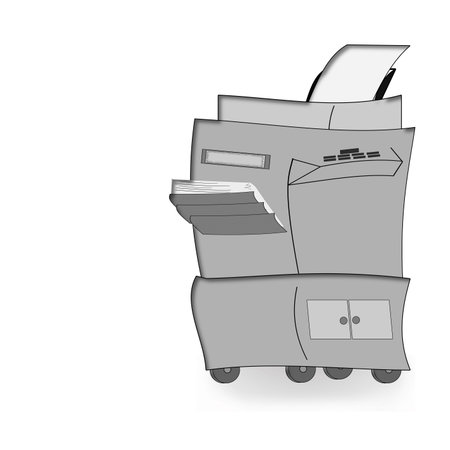Photocopier on white background