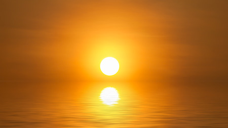 Beautiful sunset above the seaの写真素材