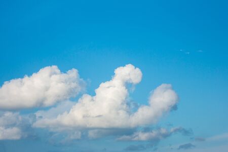 white cloud on blue sky background.の写真素材