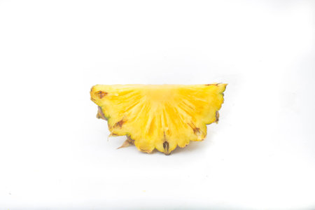 Ripe pineapple with lush green leavesの写真素材