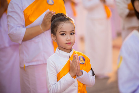 Thai people celebrating the 660 years anniversary of Buddha Chinarat. at Wat Phra Si Rattana Mahathat temple in Phitsanulok ,Thailand .April 28, 2017のeditorial素材