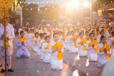 Thai people celebrating the 660 years anniversary of Buddha Chinarat. at Wat Phra Si Rattana Mahathat temple in Phitsanulok ,Thailand .April 28, 2017のeditorial素材