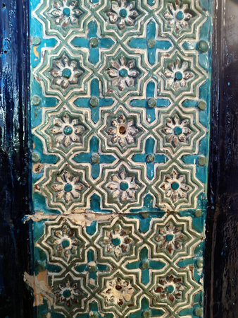 Detail of a moroccan door in the old town of Fez, Morocco