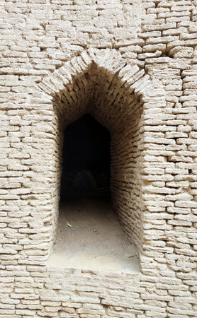 Brick walls in the ancient city of Yazd, Iran.