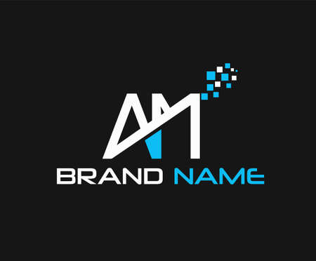Alphabet letters Initials Monogram logo AM, A and Mのイラスト素材