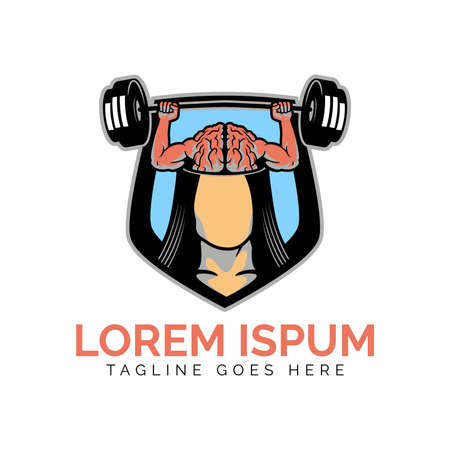 Brain Power Logo Template - Barbell Logoのイラスト素材