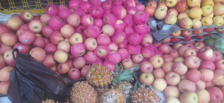 Fruits at a market in the city of Bangkok in Thailand in Southeastasia.の写真素材