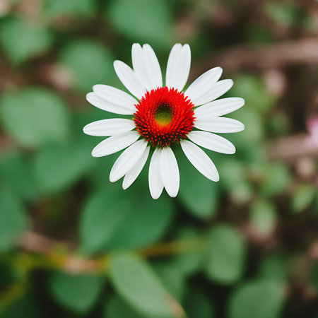 Beautiful white daisy flower in the garden, nature background.の写真素材