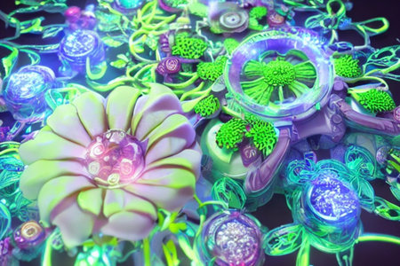 Fractal 3D Illustration of a Colorful Flower Background