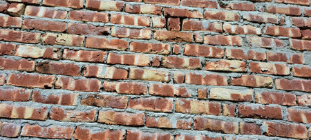 Old red brick wall texture. Abstract background and texture for design.の写真素材