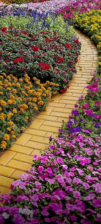 colorful flower garden in the city of Bangkok,Thailand.の写真素材