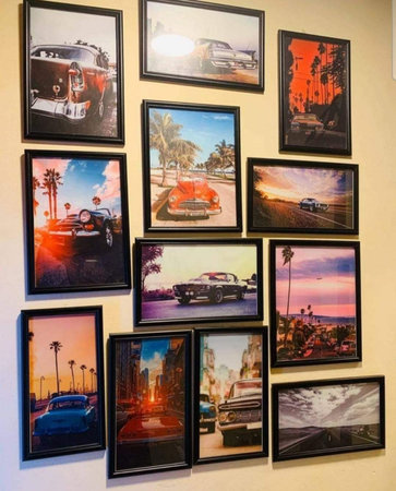 Photo frames on the wall at Universal Studios