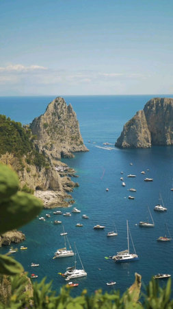 Capri island in Italy. View from the top of the mountainの写真素材