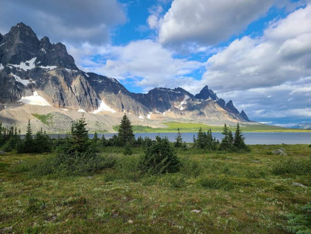 Mountains in Glacier National Park, Montana, United States of Americaの写真素材