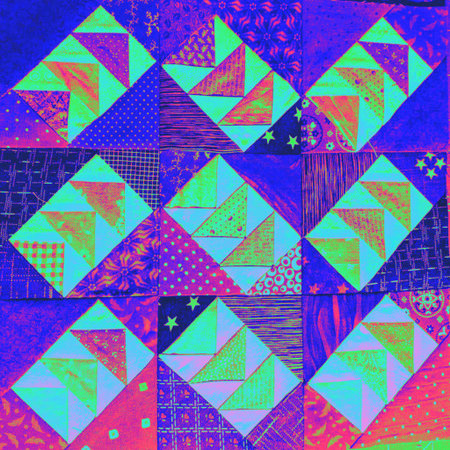 Seamless patchwork pattern. Patchwork texture with geometric figures. Vector image.