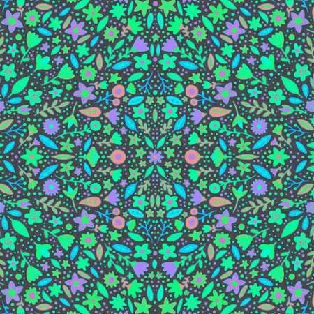 Seamless pattern with flowers and leaves. Floral background.