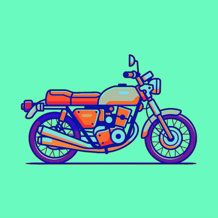 Modern motorcycle. Vector illustration in flat style. Motorcycle icon.の写真素材