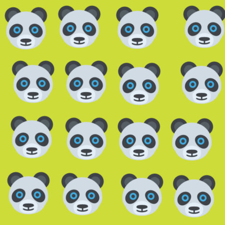 Seamless pattern with cute panda face. Vector illustration.の写真素材