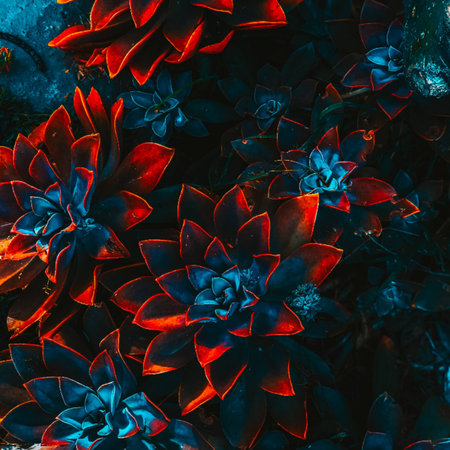 Beautiful succulents in the botanical garden. Nature background