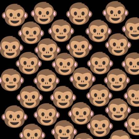 Monkey head seamless pattern. Vector illustration for your design. EPS10