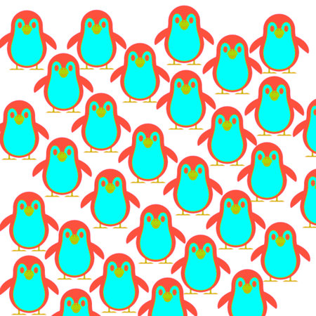 Seamless pattern with cute cartoon parrots. Vector illustration.の写真素材