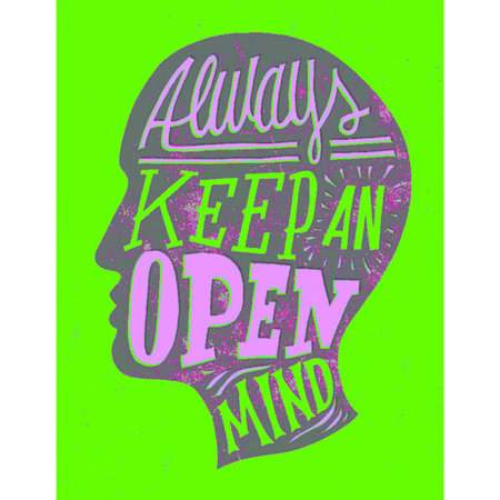 Inspiring Creative Motivation Quote Poster. Always be open again.の写真素材