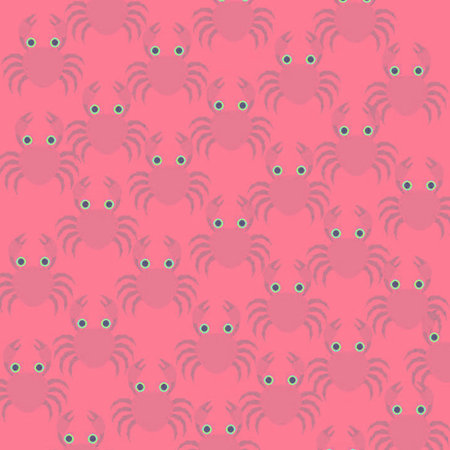 Seamless pattern with spiders on a pink background. Vector illustration.の写真素材