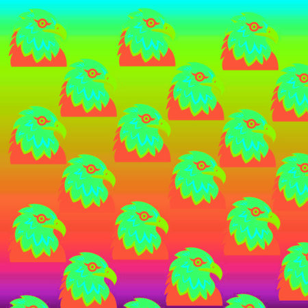 Seamless pattern with colorful eagles. Vector illustration for your design