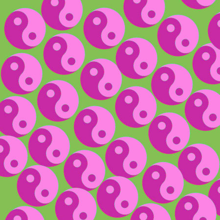 Seamless pattern with yin and yang. Vector illustration.の写真素材