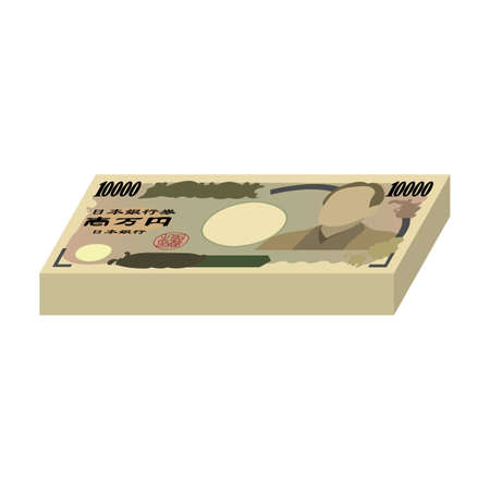 10,000 yen bill of Japan,bundle of money,illustration of money,vector material,
White Backgroundのイラスト素材