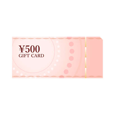 Illustration of a Â¥500 gift certificate with a white backgroundのイラスト素材