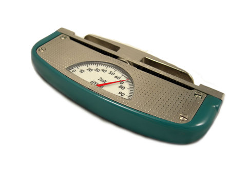 Hand Dynamometer isolated on a white background. Close-up.
