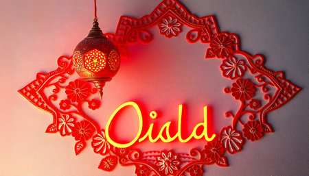 A vibrant neon sign with a beautiful red frame.の素材