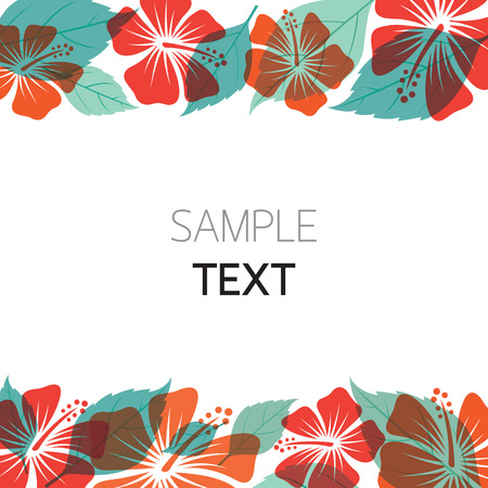 Hibiscus Frame, Flowers, Tropical, Summer, Border, Posterのイラスト素材