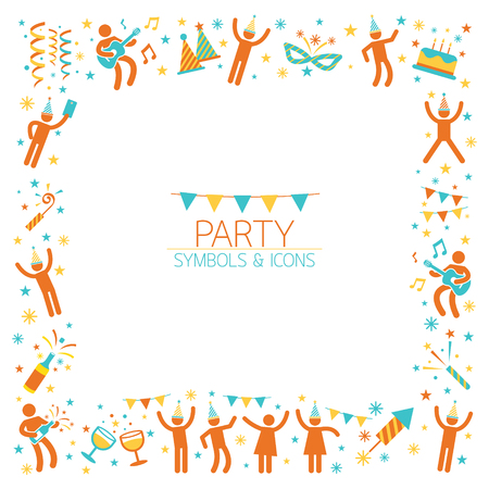 People Party Symbols Frameのイラスト素材