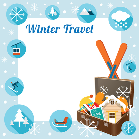 Snow, Travel and Vacationのイラスト素材