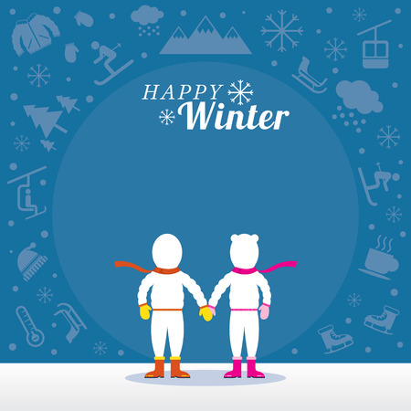 Snow, Travel and Vacationのイラスト素材