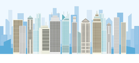 Buildings and Skyscrapers Background Panorama, Cityscape, City, Urban and Residentialのイラスト素材