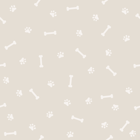 Dog Footprint and Bone Seamless Pattern, Background and light colorのイラスト素材