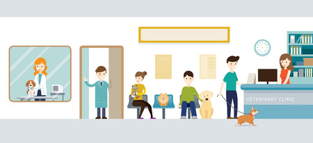 People in Veterinary Clinicのイラスト素材