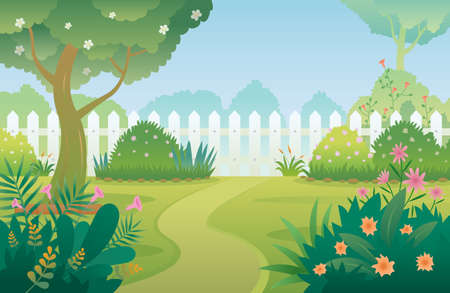 Garden, Flowering Plant and Ornamental Plant Backgroundのイラスト素材