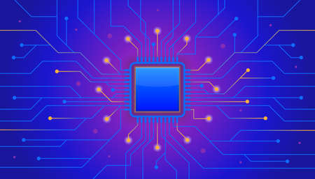 Computer Chip Technology Backgroundのイラスト素材