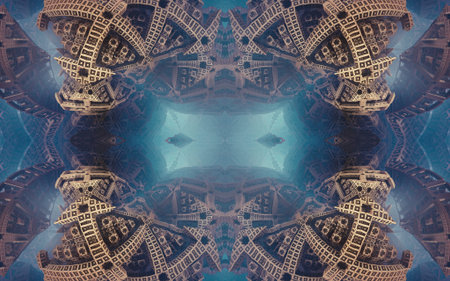 Epic abstract fantastic poster or background. Futuristic view from inside of the fractal. Pattern in...