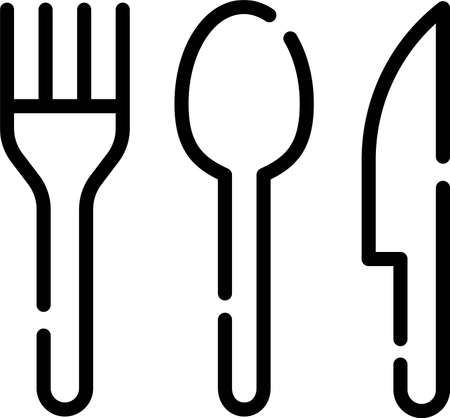 Cutlery consist of knives, forks, and spoons used for eating or serving foodのイラスト素材