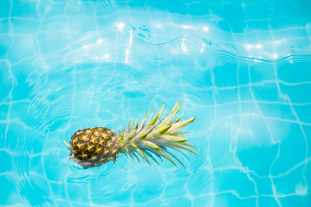 applepine in blue waterの写真素材