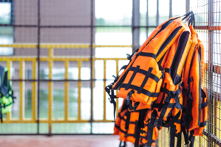 life jacket is important for life security in the water.の写真素材