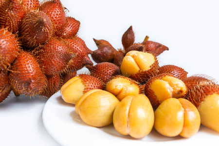 Salak fruit, Salacca zalacca in dish on the table.の写真素材