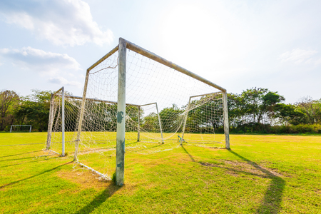 goal football in the parks at midday.の写真素材