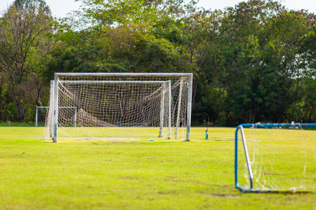 goal football in the parks at midday.の写真素材